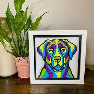 3D Labrador Multicolor Shadowbox